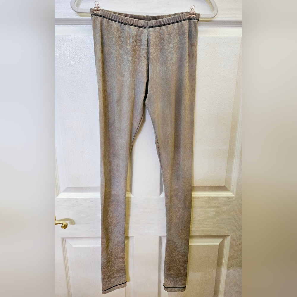 SOLD Alexander McQueen Light Blue Feather Psychedelic Printed Stretch Leggings M - Picture 3 of 8